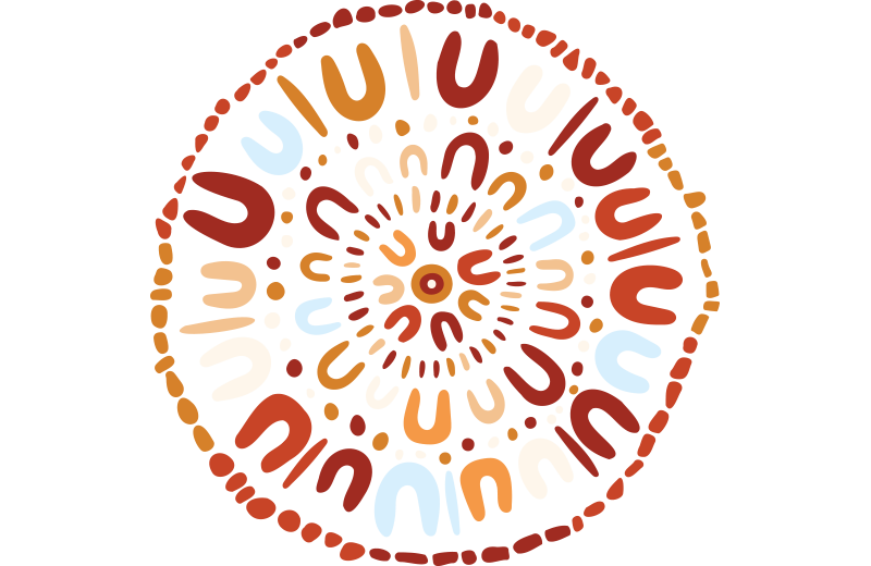 Series of concentric symbols forming a circle, representing children