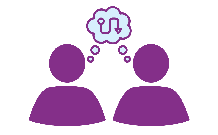 Icon - two people with a thought bubble