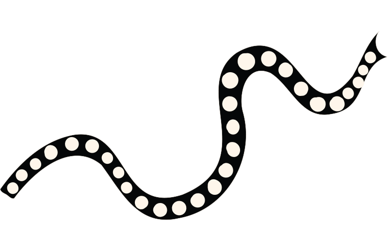 White dots inside a black outline symbolises the journey of children