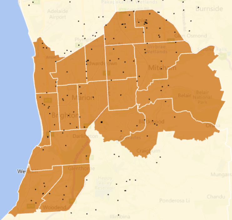 A map colouring region 3 of Local Teams