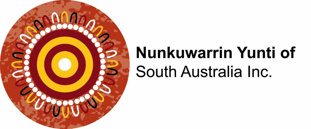 Nunkuwarrin Yunti of South Australia Inc. logo - orange, yellow and brown artwork
