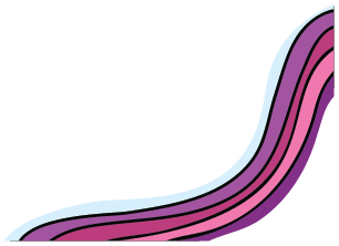 Linework graphic depicting sky and water