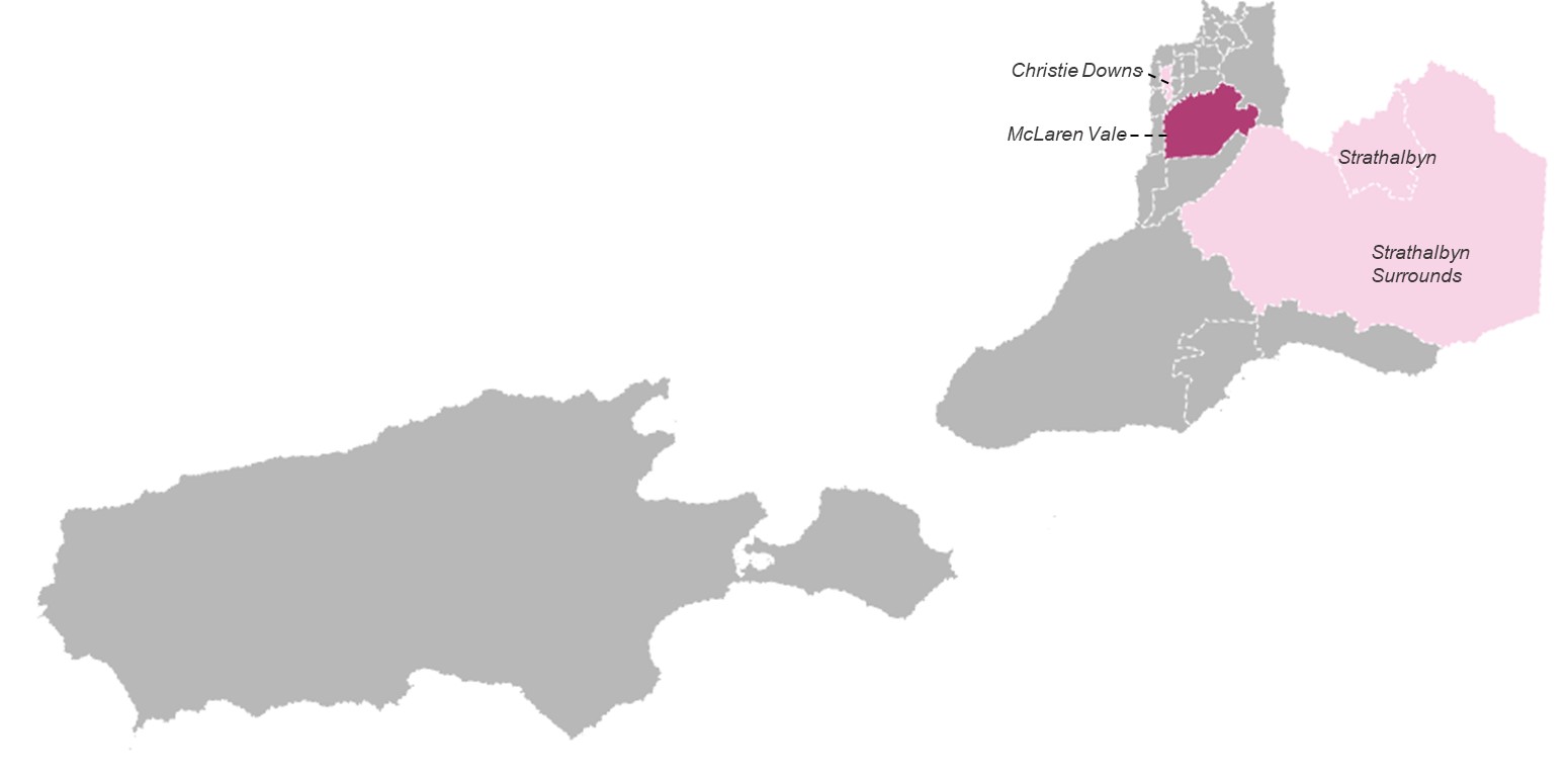 Estimated preschool unmet demand for 2032 by SA2 in Region 6 (Outer-southern suburbs, Fleurieu Peninsula).